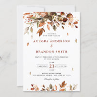 Fall Autumn Leaves Rustic Country Boho Wedding  In