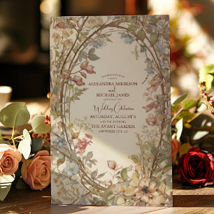 Fall Autumn Leaves Rustic Country Boho Wedding  Invitation