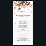 Fall Autumn Leaves Rustic Country Boho Wedding Men Menu<br><div class="desc">Elegant rustic country fall wedding menu featuring brown,  red,  orange,  green eucalyptus leaves. Please contact me for any help in customisation or if you need any other product with this design.</div>