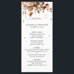 Fall Autumn Leaves Rustic Country Boho Wedding Men Menu<br><div class="desc">Elegant rustic country fall wedding menu featuring brown,  red,  orange,  green eucalyptus leaves. Please contact me for any help in customisation or if you need any other product with this design.</div>