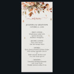 Fall Autumn Leaves Rustic Country Boho Wedding Menu<br><div class="desc">Elegant rustic country fall wedding menu featuring brown,  red,  orange,  green eucalyptus leaves. Please contact me for any help in customisation or if you need any other product with this design.</div>