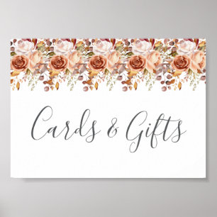 Fall Autumn Leaves Rustic Country Boho Wedding Poster