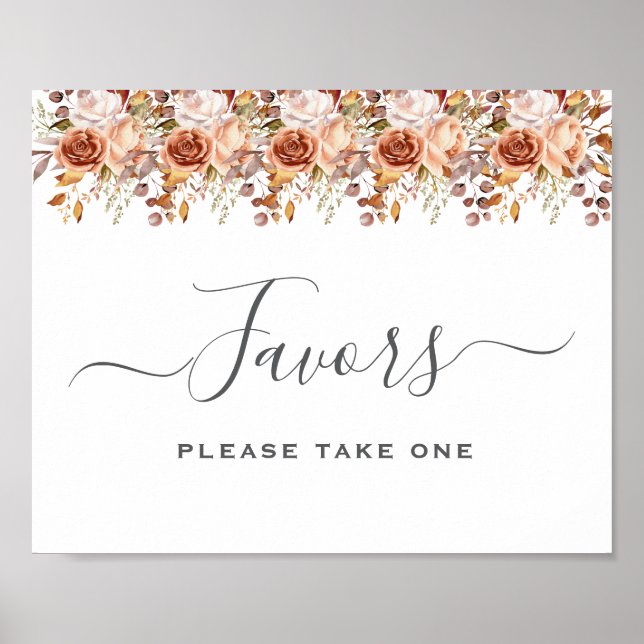 Fall Autumn Leaves Rustic Country Boho Wedding Poster (Front)