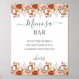 Fall Autumn Leaves Rustic Country Boho Wedding Poster
