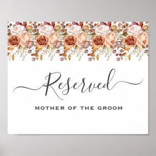 Fall Autumn Leaves Rustic Country Boho Wedding Poster