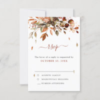 Fall Autumn Leaves Rustic Country Boho Wedding RSV