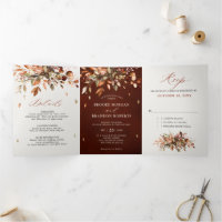 Fall Autumn Leaves Rustic Country Boho Wedding
