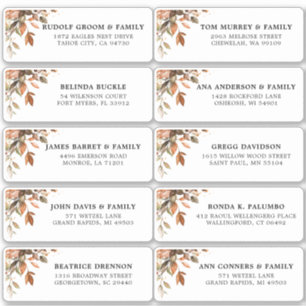 Fall Autumn Leaves Rustic Country Guest Address St