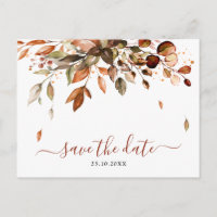 Fall Autumn Leaves Rustic Country  Save the date P
