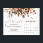 Fall Autumn Leaves Rustic Country Save the Date Postcard<br><div class="desc">Elegant rustic country fall wedding save the date postcard featuring brown,  red,  orange,  green eucalyptus leaves. Please contact me for any help in customisation or if you need any other product with this design.</div>