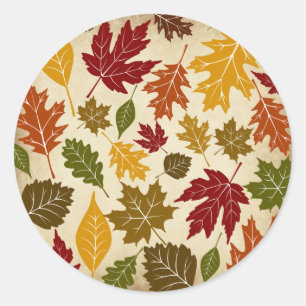 Fall Autumn Leaves Seal Sticker