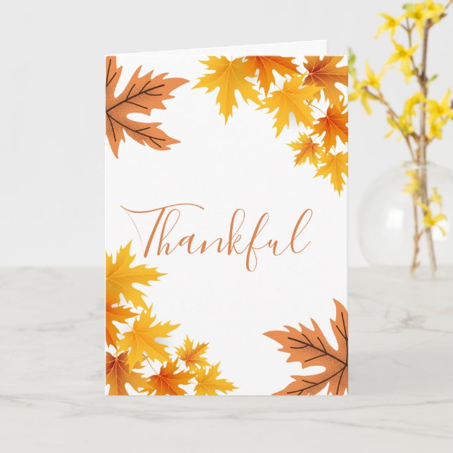 Fall Autumn Leaves Thanksgiving Centerpieces Card (Yellow Flower)
