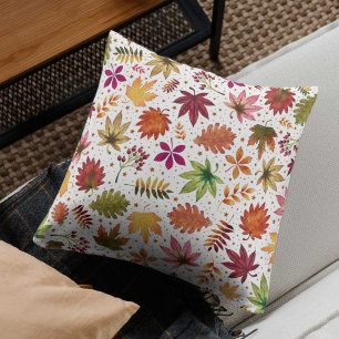 Fall Autumn Leaves Thanksgiving Harvest Pattern Cushion