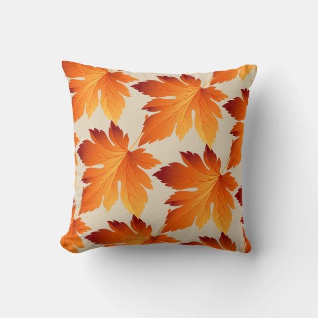 Fall Autumn Leaves Throw Pillow (Front)