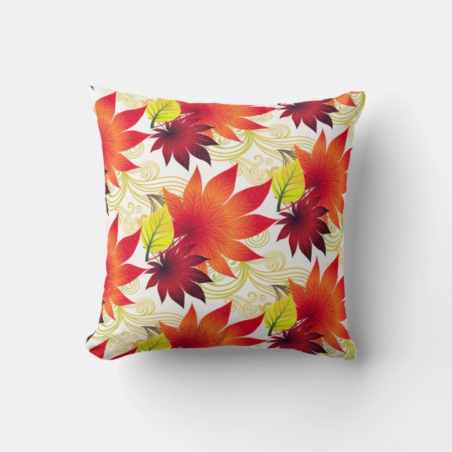 Fall Autumn Leaves Throw Pillow (Front)
