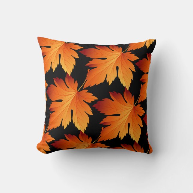 Fall Autumn Leaves Throw Pillow (Front)