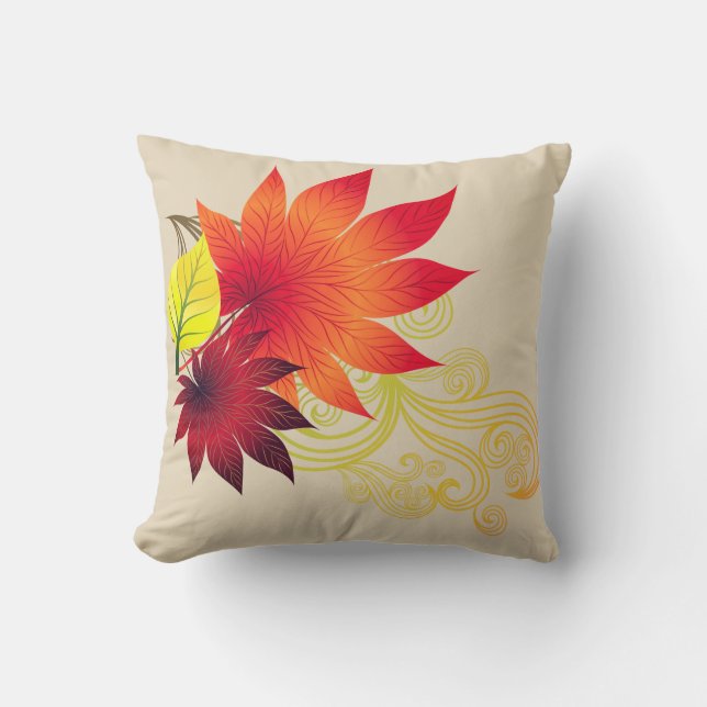 Fall Autumn Leaves Throw Pillow (Front)