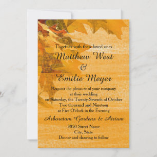 Fall Autumn Leaves Wedding Invitation