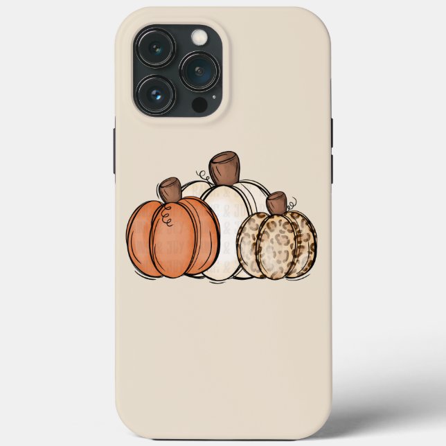 Fall Autumn Leopard Watercolor Pumpkin Case-Mate iPhone Case (Back)