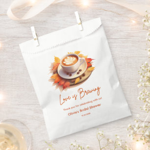 Fall Autumn Love is Brewing Coffee Bridal Shower Favour Bags