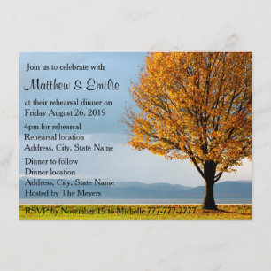 Fall Autumn Maple Tree Rehearsal Dinner Invitation