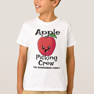 Fall Autumn Matching Family Apple Picking Crew T-Shirt