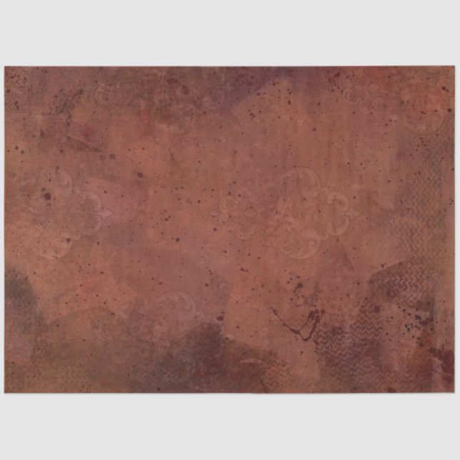 Fall Autumn Modern Painted Terracotta Red Burgundy Tissue Paper (Front)