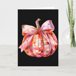 Fall Autumn Nk And Orange Disco Ball Pumpkin Hallo Card