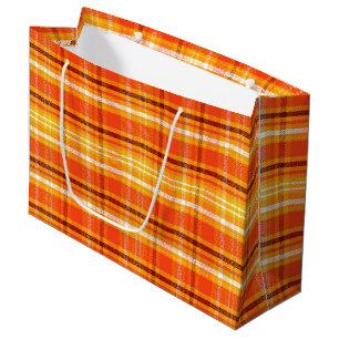 Fall Autumn Plaid  Large Gift Bag