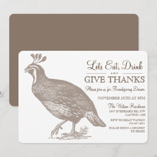 Fall Autumn Potluck Friendsgiving Invitation