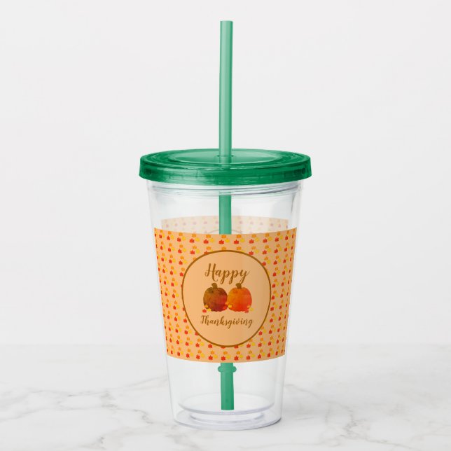 Fall/Autumn/Pumpkin   Acrylic Tumbler (Front)