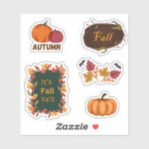 Fall/Autumn pumpkin and leaves sticker pack