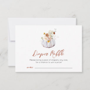Fall Autumn Pumpkin Baby Shower Raffle Card