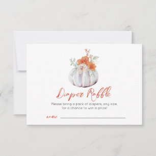 Fall Autumn Pumpkin Baby Shower Raffle Card