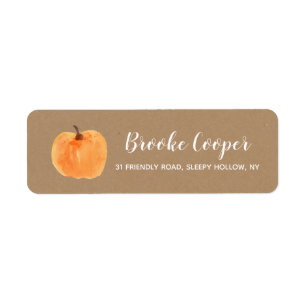 Fall Autumn Pumpkin Kraft Return Address