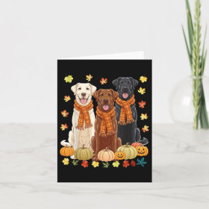 Fall Autumn Pumpkin Labrador Retriever Thanksgivin Card