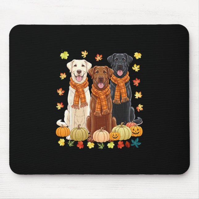 Fall Autumn Pumpkin Labrador Retriever Thanksgivin Mouse Mat (Front)