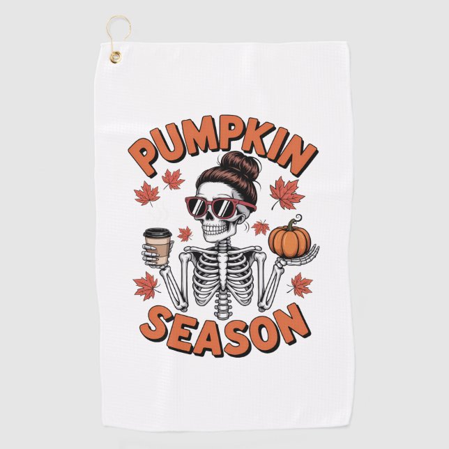 Fall Autumn Pumpkin Season Golf Towel (Front)