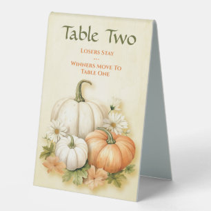 Fall Autumn Pumpkin Table Two Bunco