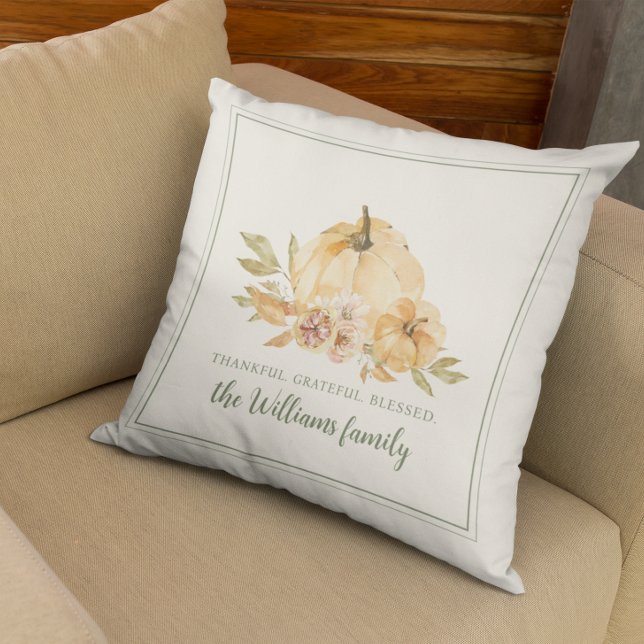 Fall Autumn Pumpkin Thanksgiving Personalised Cushion (Creator Uploaded)