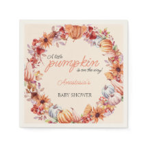 Fall Autumn Pumpkin Watercolor Elegant Baby Shower