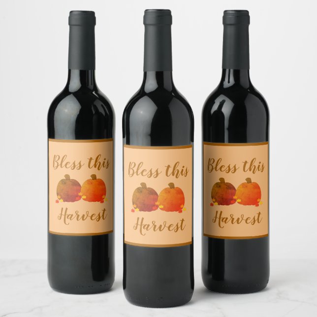 Fall/Autumn/Pumpkin  Wine Label (Bottles)