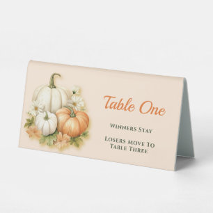 Fall Autumn Pumpkins Table One Bunco Table Tent