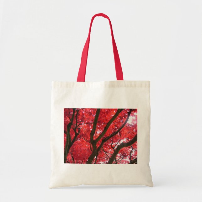Fall, autumn  red  maple leaves, tree tote bag (Front)