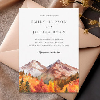 Fall Autumn Rustic Boho Wedding Invitation