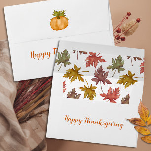 Fall Autumn Rustic Pumpkin Thanksgiving Holiday Envelope