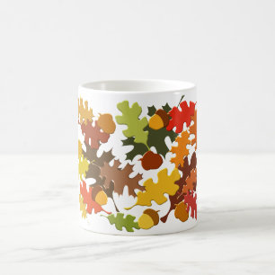 Fall Autumn Season Leaves Oak Design Coffee Mug