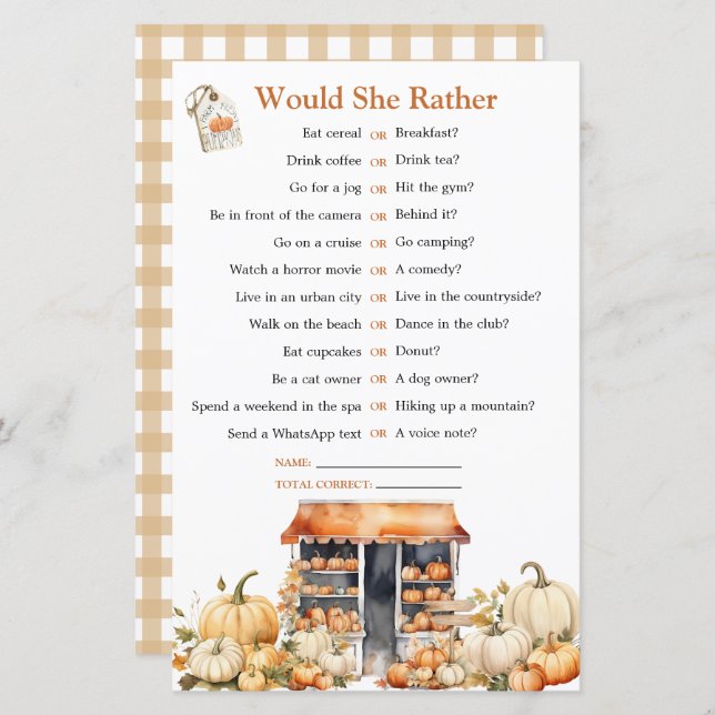 Fall Autumn She's Off The Market Would She Rather (Front/Back)