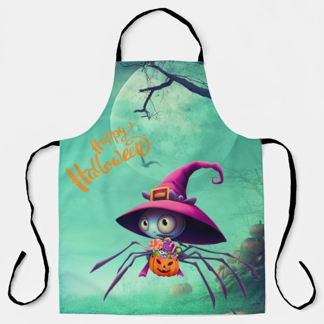 Fall/autumn/spider/witch/halloween Apron (Front)