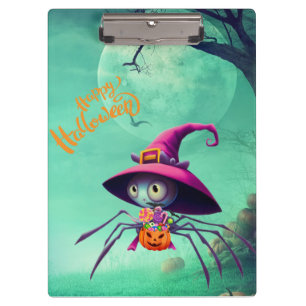 Fall/autumn/spider/witch/halloween Clipboard